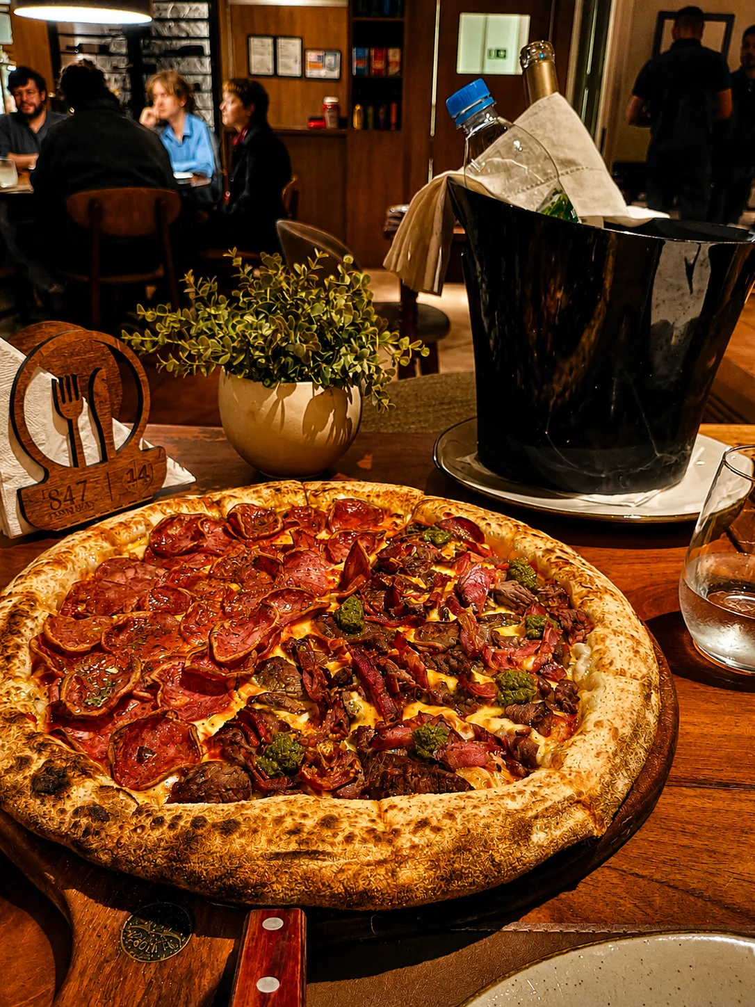 Detalhe da pizza artesanal